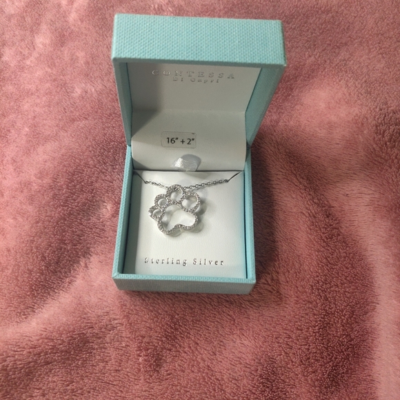 Contessa Di Capri Sterling Silver Paw Necklace - Picture 6 of 8